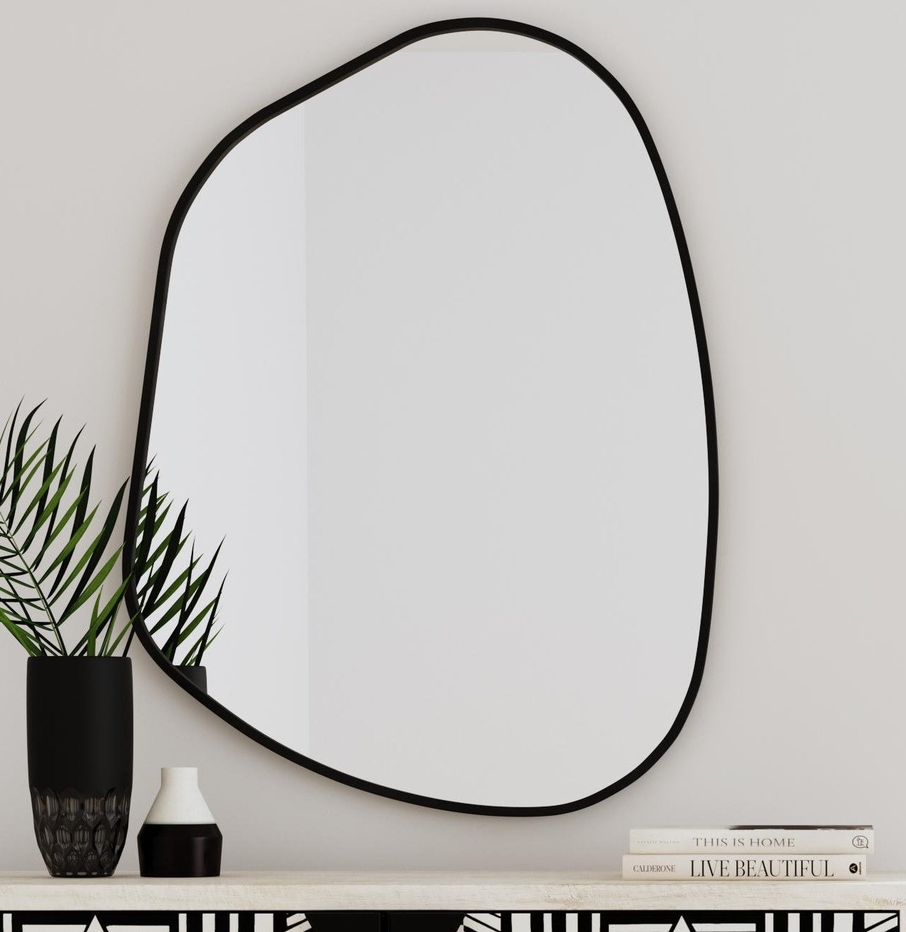 Karaniya MDF Black Wall Mirror