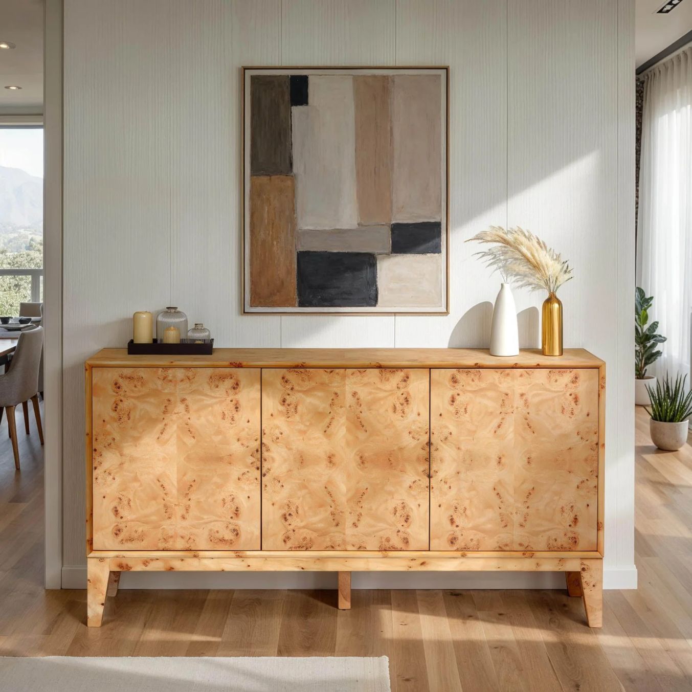 LH Home Mappa Three Doors Wood Sideboard