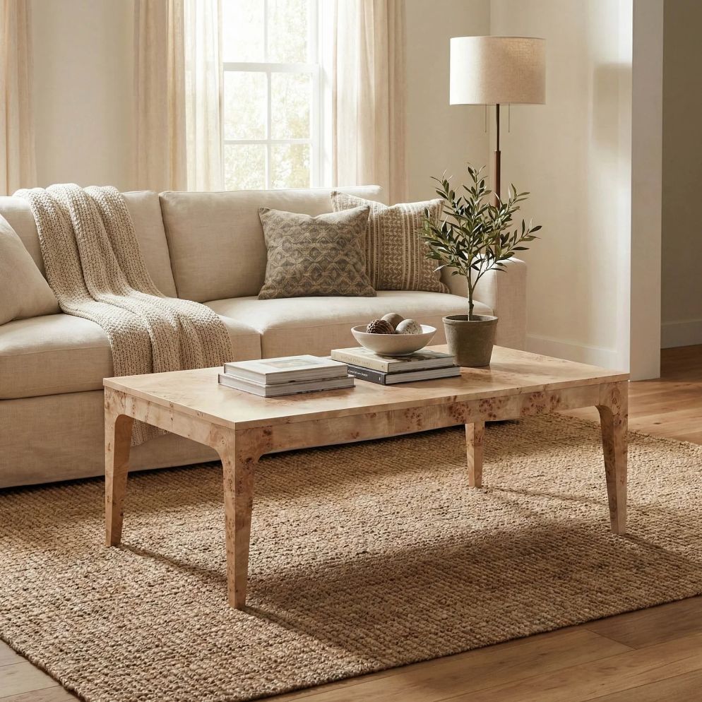 LH Home Mappa Wooden Rectangular Coffee Table