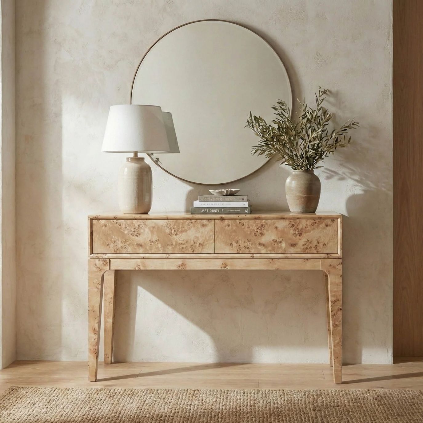 LH Home Mappa Two Drawers Wood Console Table