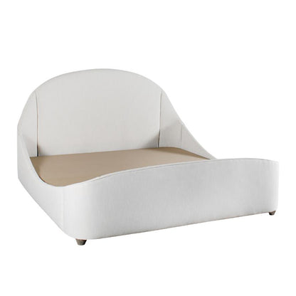Peninsula Home Grace White Fabric King Bed