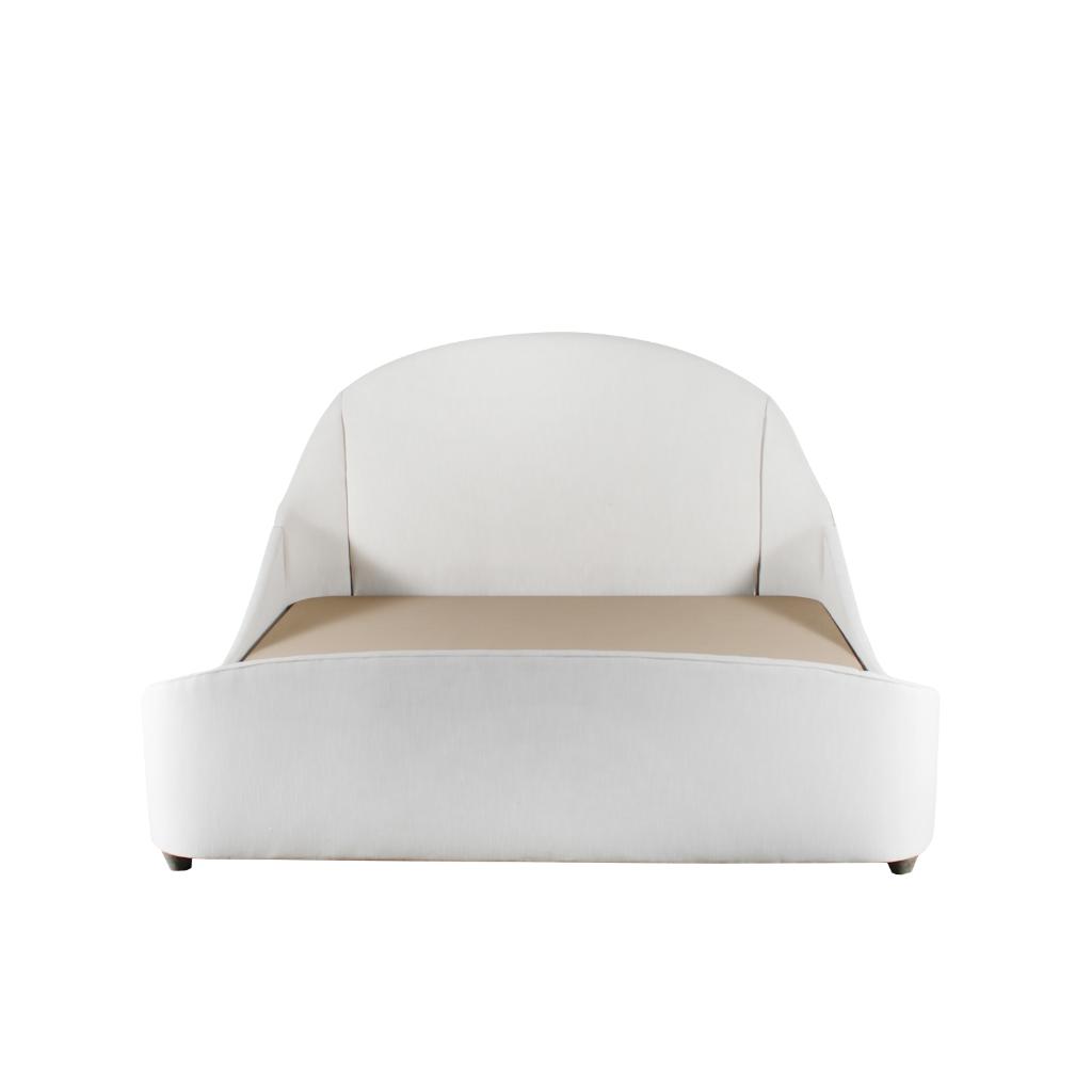 Peninsula Home Grace White Fabric King Bed
