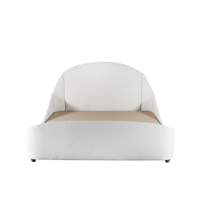 Peninsula Home Grace White Fabric King Bed