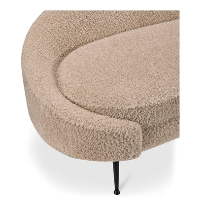 Moe's Home Abigail Light Brown Faux Shearling Chaise