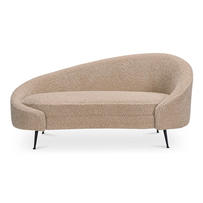 Moe's Home Abigail Light Brown Faux Shearling Chaise