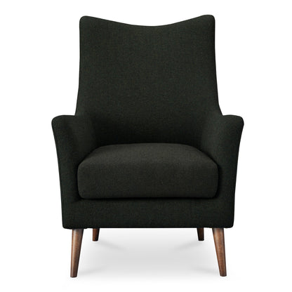 Fisher Solid Rubber Wood Black Armchair With Wool Blend