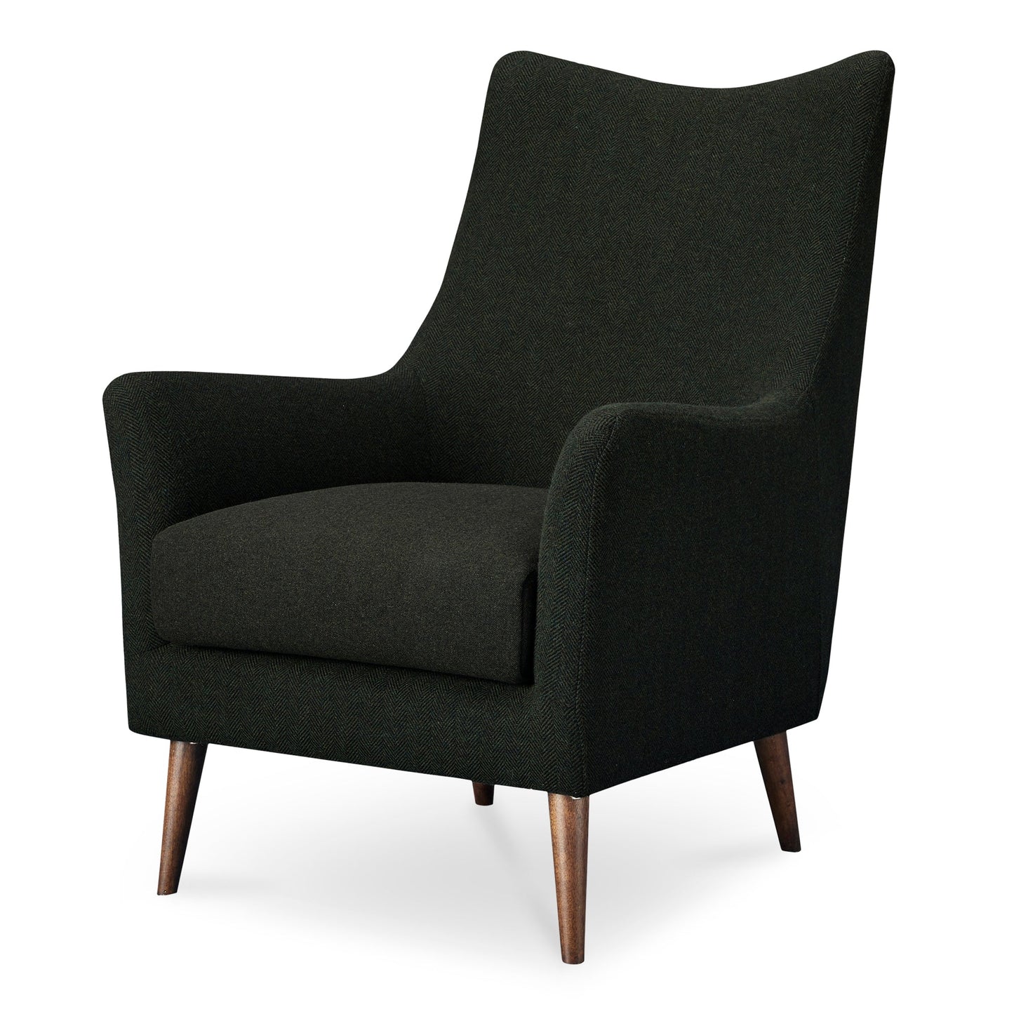 Fisher Solid Rubber Wood Black Armchair With Wool Blend