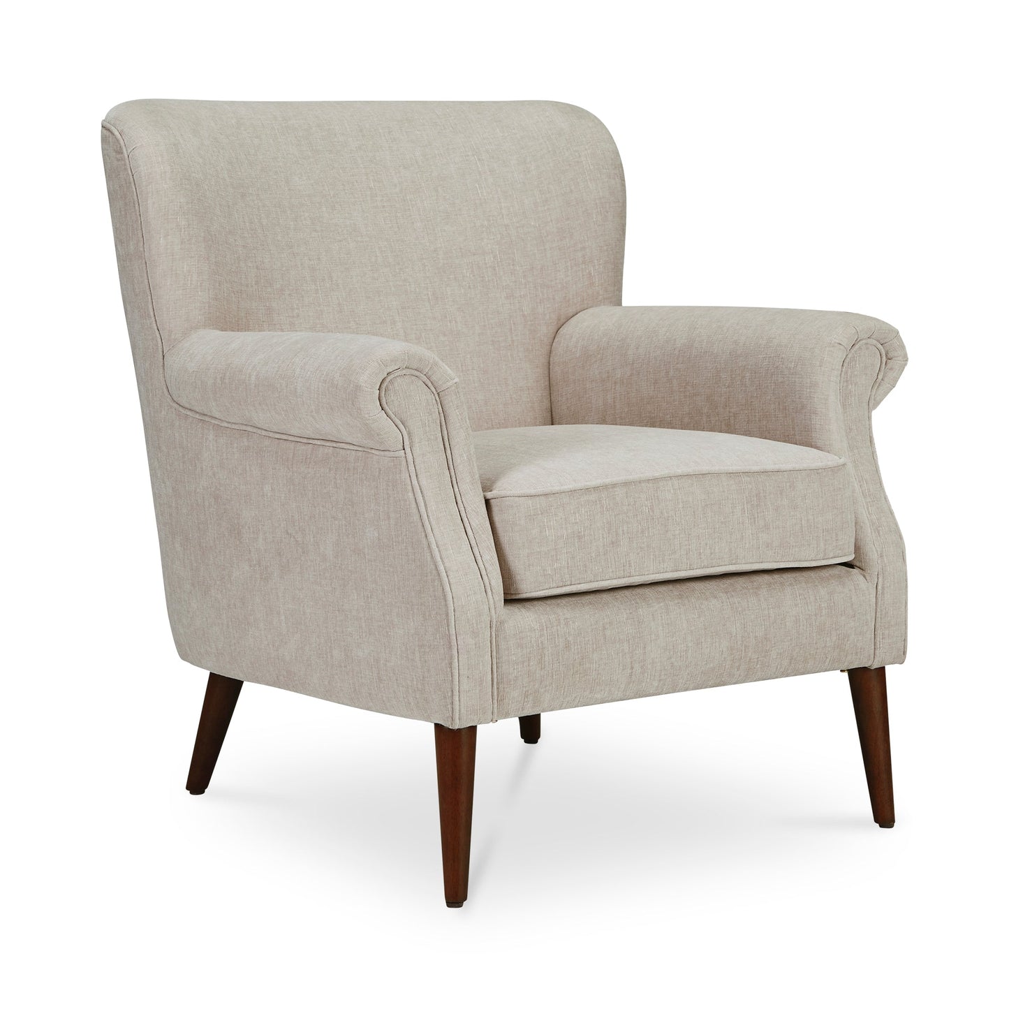 Harriet Polyester Upholstered Accent Armchair with Wood Leg