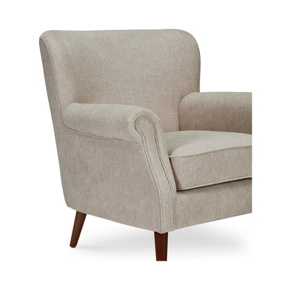 Harriet Polyester Upholstered Accent Armchair with Wood Leg