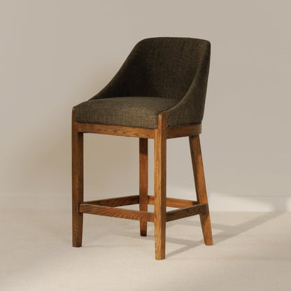 Edward Polyester Upholstered Wood Frame Counter Stool