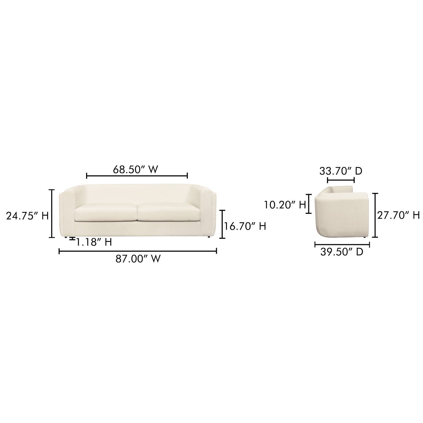 Alora Removable Cushions Sofa