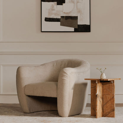 Domino Beige With Plush Finish Accent Chair