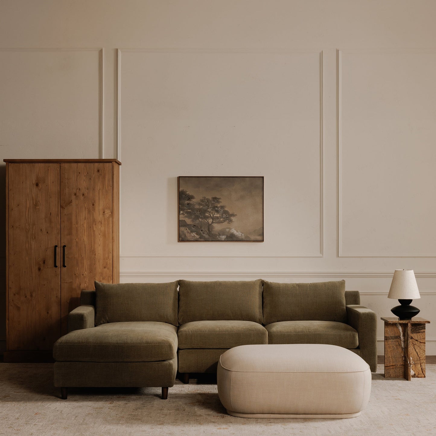 Marion Performance Fabric Ottoman