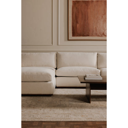 Rue Off White Feather-Filled Ottoman