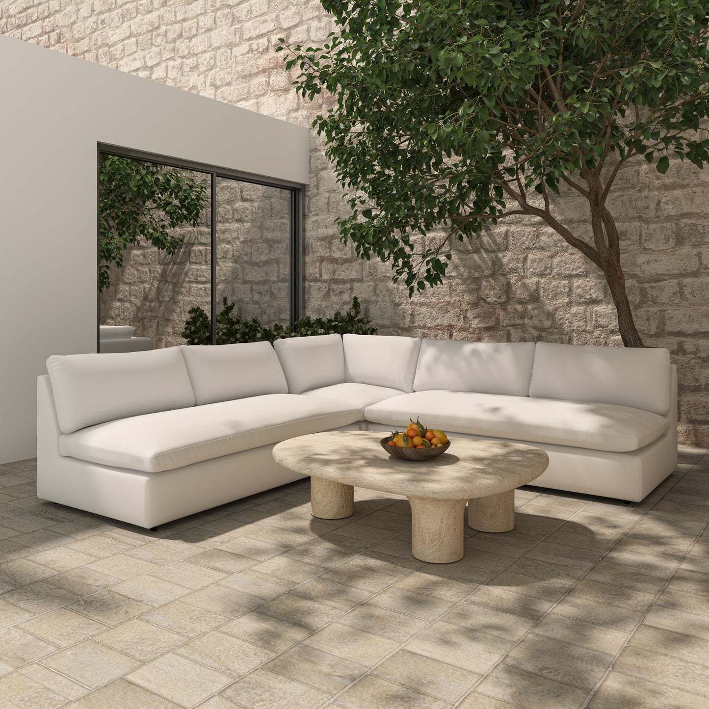 Moe's Home Miles Quick-Dry Foam Outdoor Corner Chair