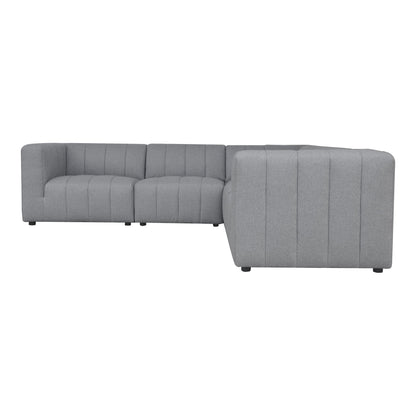 Lyric Classic L-Shaped Polyester Upholstered Grey Modular