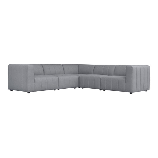 Lyric Classic L-Shaped Polyester Upholstered Grey Modular