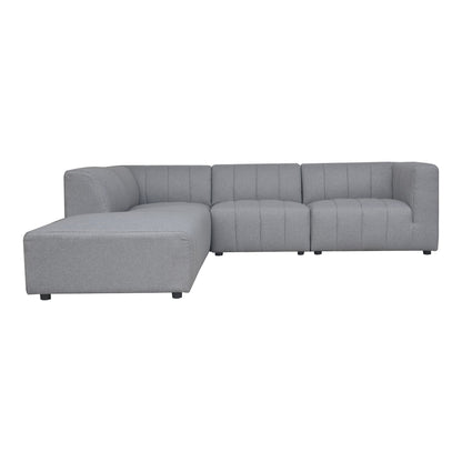 Lyric Dream Polyester Upholstered Grey Modular Sectional Left