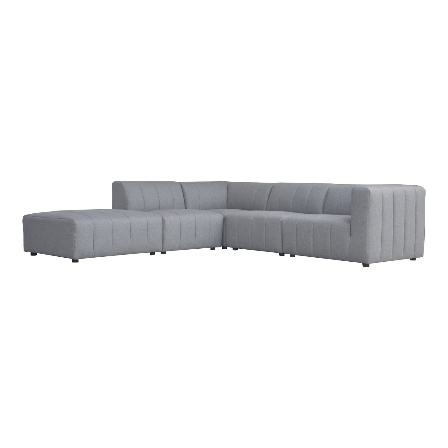 Lyric Dream Polyester Upholstered Grey Modular Sectional Left