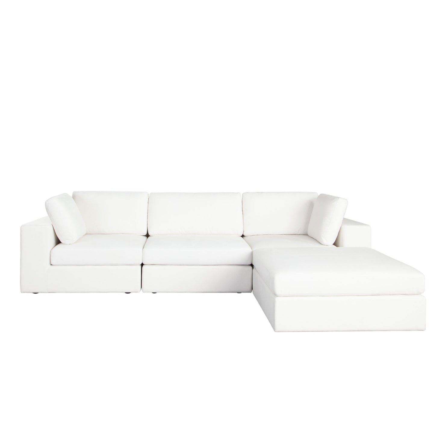 Muse Mist White 4PC Modular Reversible Chaise Sectional