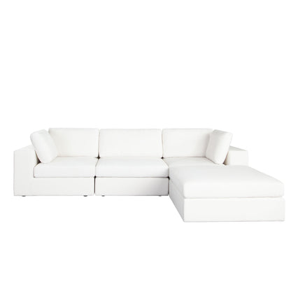 Muse Mist White 4PC Modular Reversible Chaise Sectional