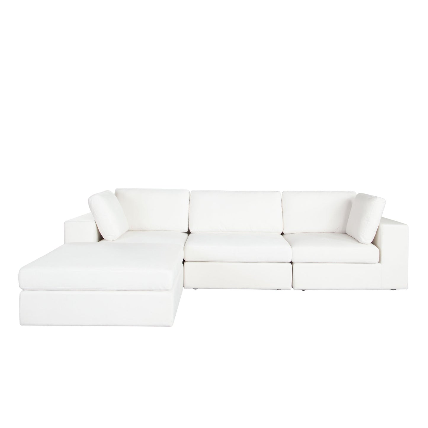 Muse Mist White 4PC Modular Reversible Chaise Sectional