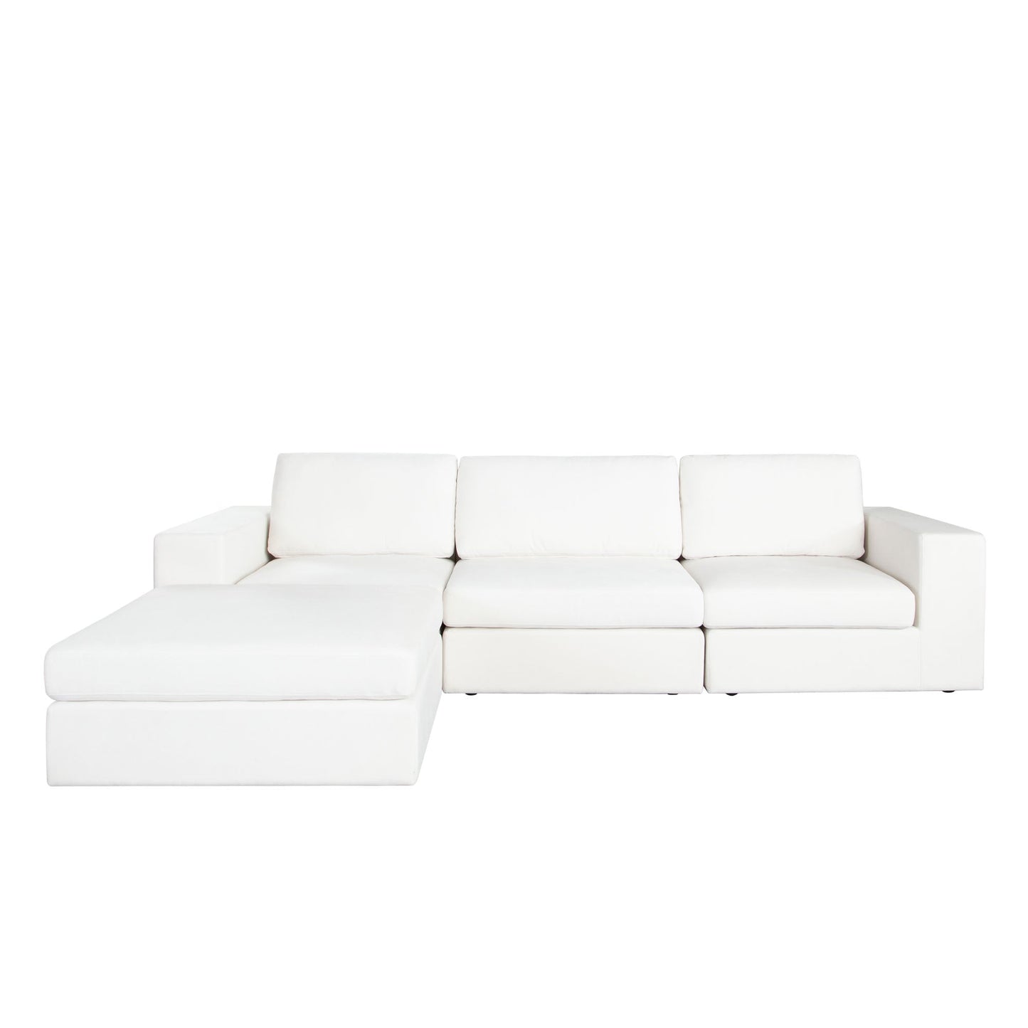 Muse Mist White 4PC Modular Reversible Chaise Sectional