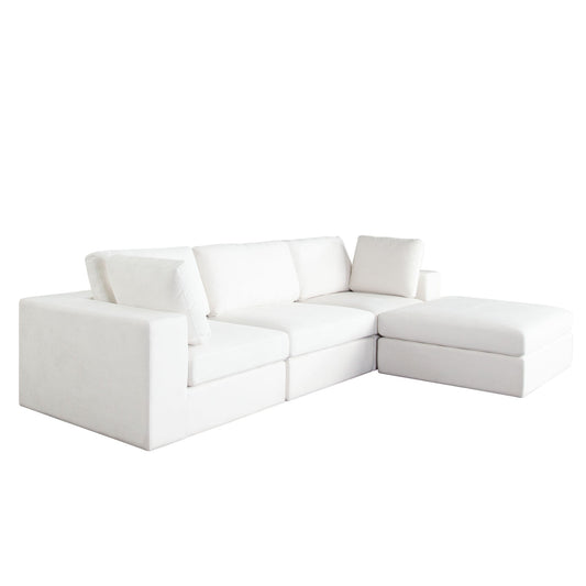 Muse Mist White 4PC Modular Reversible Chaise Sectional