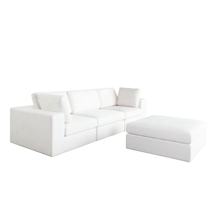 Muse Mist White 4PC Modular Reversible Chaise Sectional