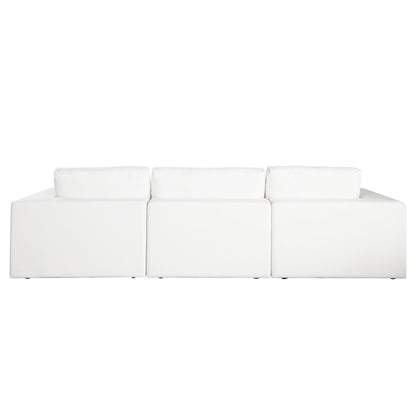 Muse Mist White 4PC Modular Reversible Chaise Sectional