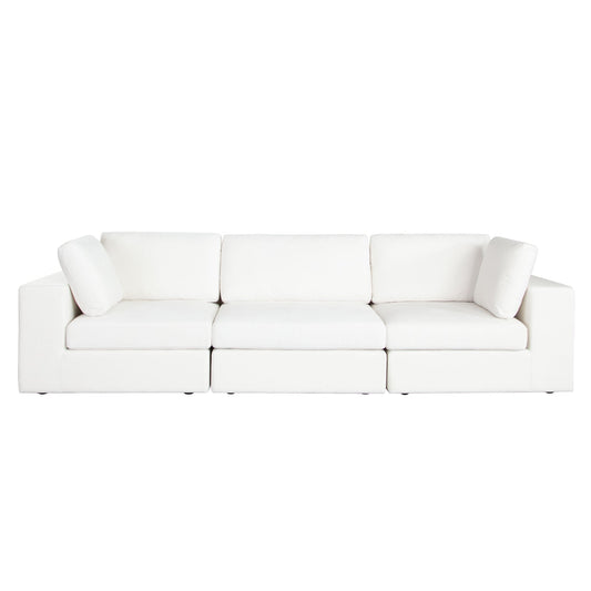 Muse Mist White Performance Fabric 3PC Modular Sofa