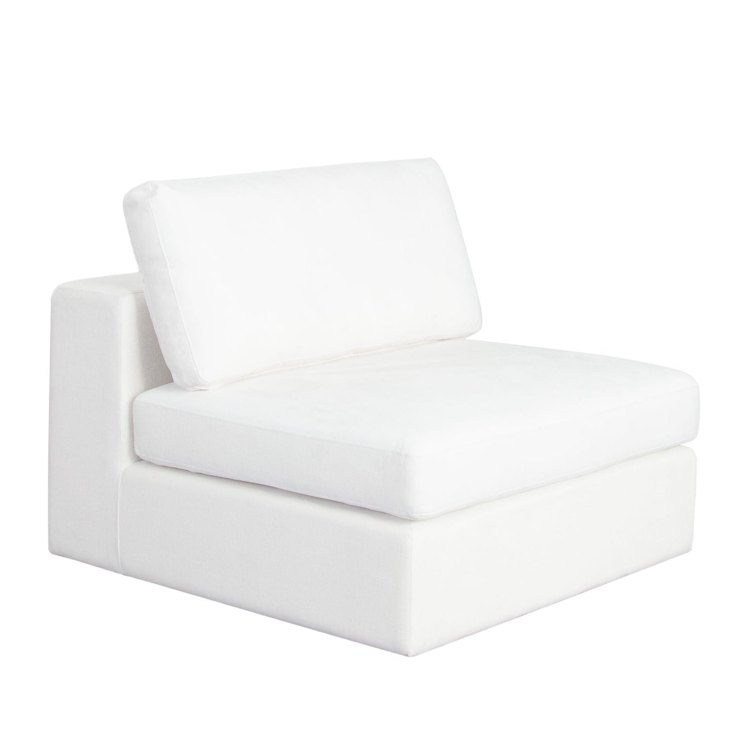 Muse Mist White Performance Fabric Armless Chair