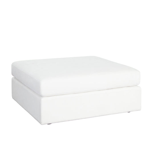 Muse Mist White Performance Fabric Ottoman