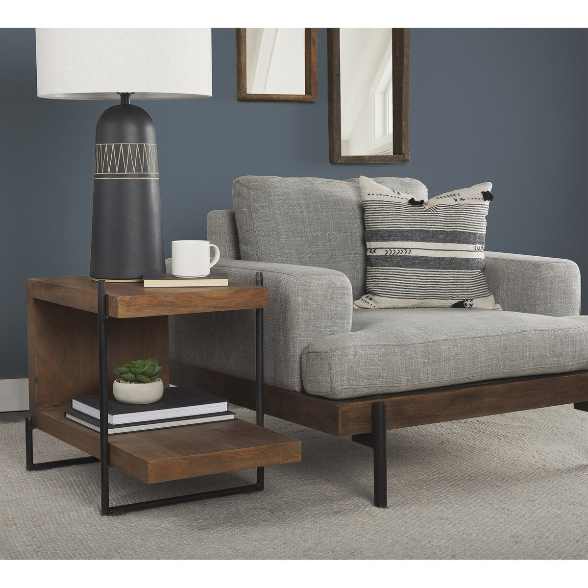 Mercana Maddox U-shaped Wooden End Table