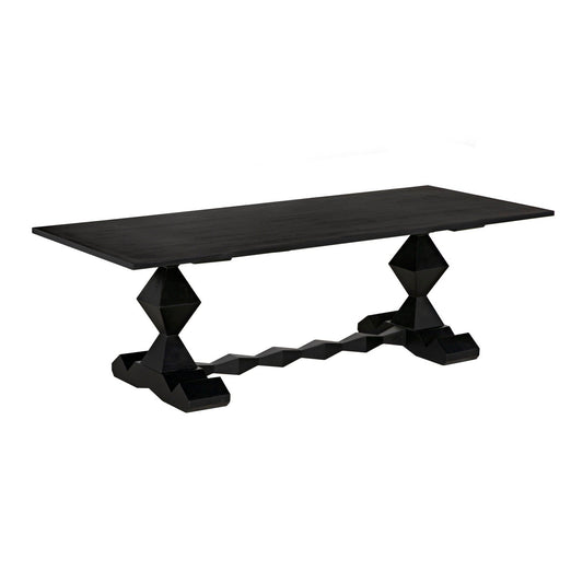 Madeira Dining Table, Hand Rubbed Black-Dining Tables-Noir-Sideboards and Things