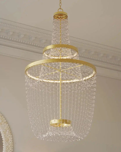 Mademoiselle Wrought Iron Framed Gold Chandelier