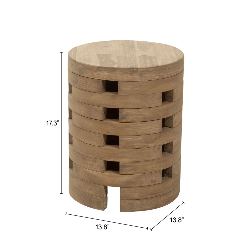 Zuo Modern Mado Natural Wooden Round Side Table