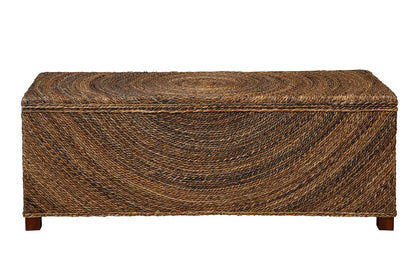 Madura Seagrass Upholstered Wooden Storage Bench