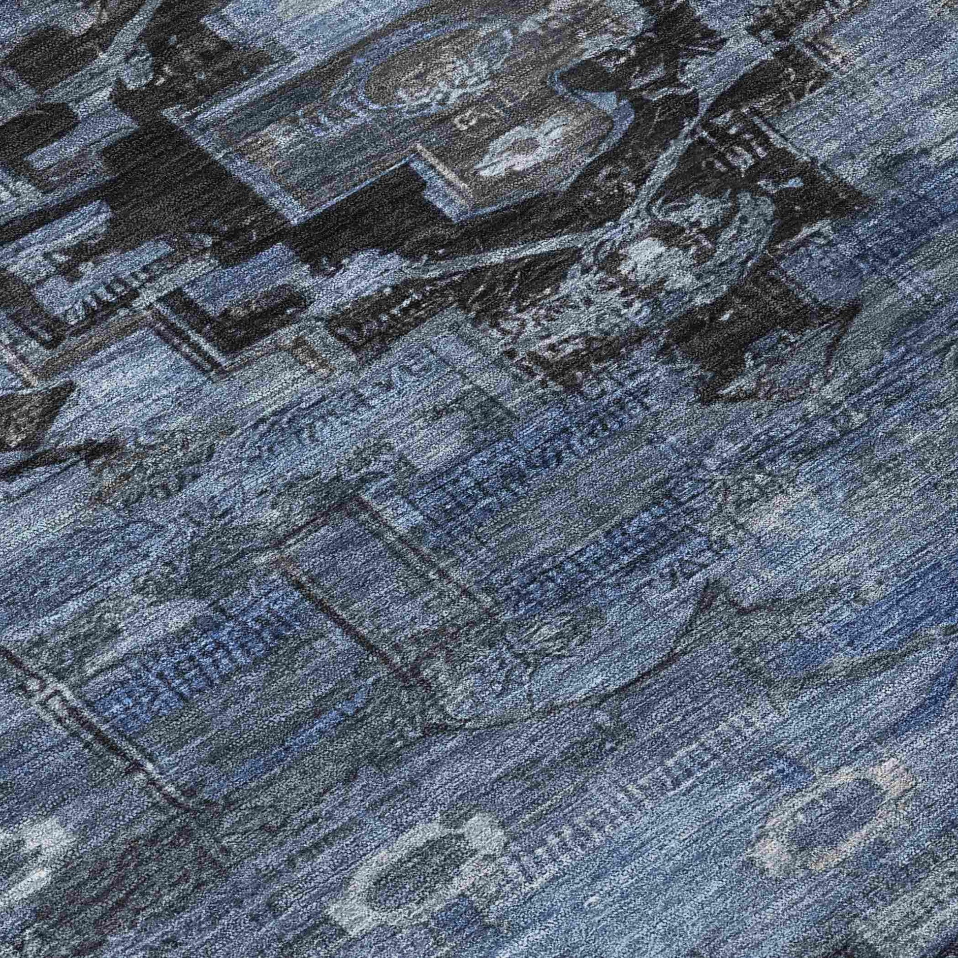 Addison Rugs Maeain Blue Washable Indoor-Outdoor Rug