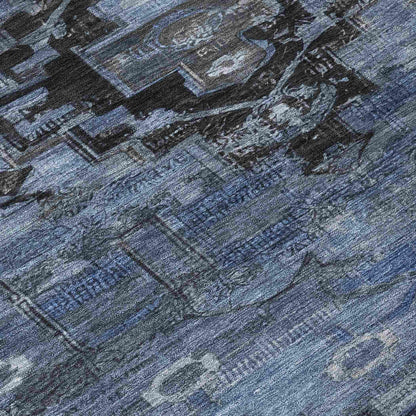 Addison Rugs Maeain Blue Washable Indoor-Outdoor Rug