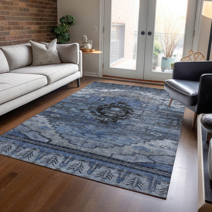 Addison Rugs Maeain Blue Washable Indoor-Outdoor Rug