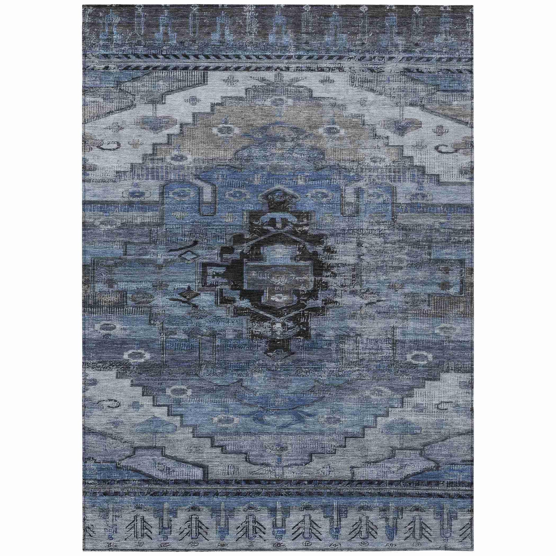 Addison Rugs Maeain Blue Washable Indoor-Outdoor Rug