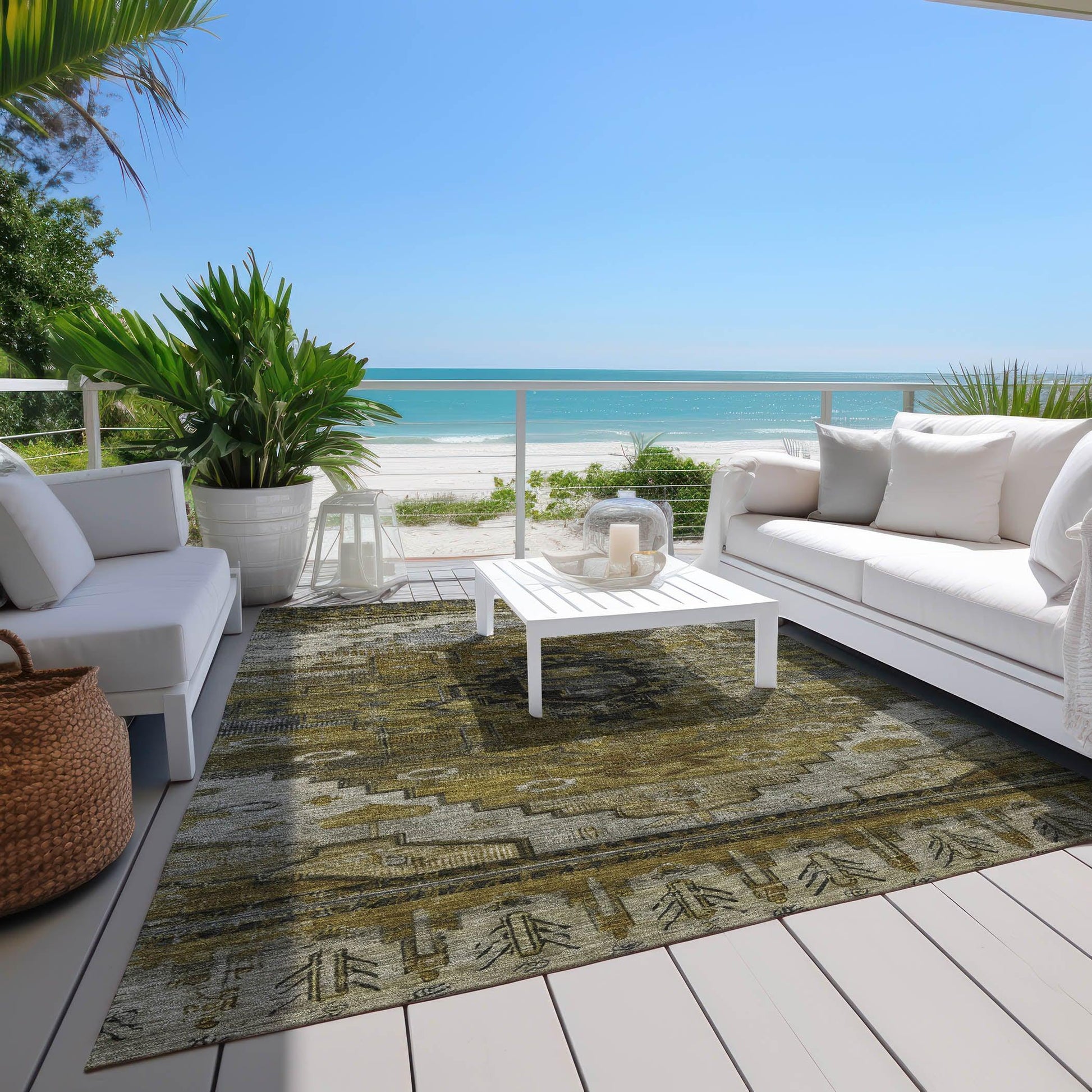 Addison Rugs Maeain Brown Washable Indoor-Outdoor Rug