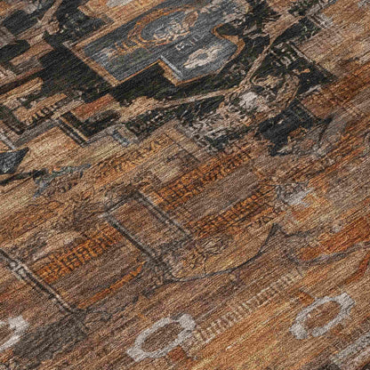Addison Rugs Maeain Orange Washable Indoor-Outdoor Rug