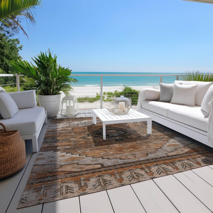 Addison Rugs Maeain Orange Washable Indoor-Outdoor Rug