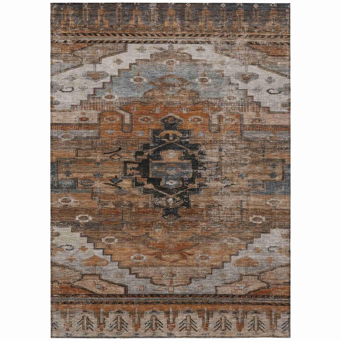 Addison Rugs Maeain Orange Washable Indoor-Outdoor Rug