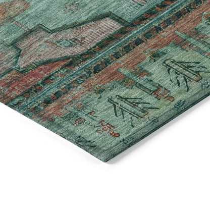 Addison Rugs Maeain Teal Washable Indoor-Outdoor Rug