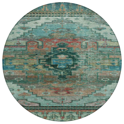 Addison Rugs Maeain Teal Washable Indoor-Outdoor Rug
