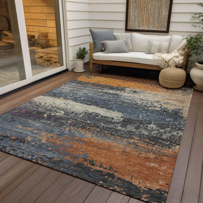 Addison Rugs Maeanor Blue Washable Indoor-Outdoor Rug
