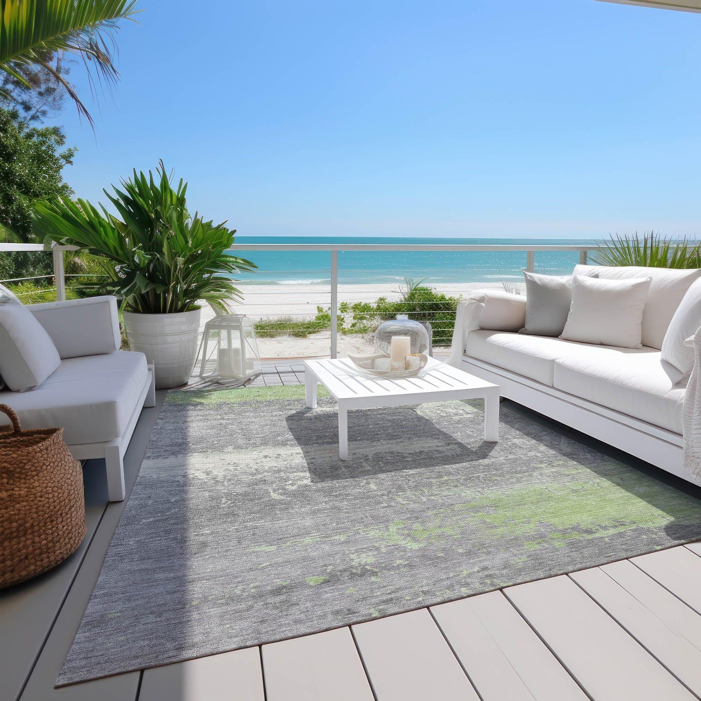 Addison Rugs Maeanor Green Washable Indoor-Outdoor Rug